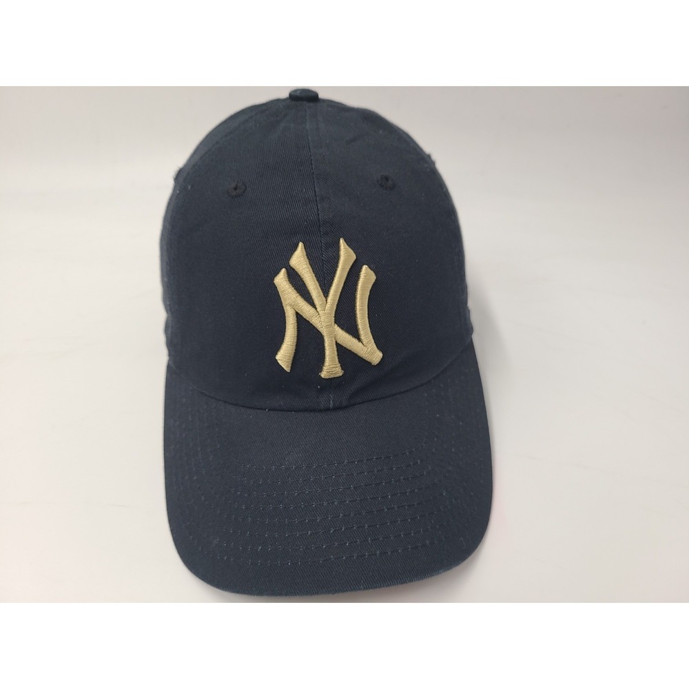 New York Yankees 47 Brand Clean Up Strapback Adjustable Hat Cap MLB Black Gold